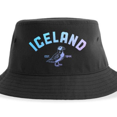Iceland Puffin Vintage Icelandic Souvenir Sustainable Bucket Hat