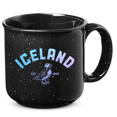 Iceland Puffin Vintage Icelandic Souvenir 15oz Campfire Ceramic Mug