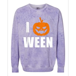 I Pumpkin Ween Funny Halloween Joke Quote Colorblast Crewneck Sweatshirt