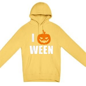 I Pumpkin Ween Funny Halloween Joke Quote Premium Pullover Hoodie