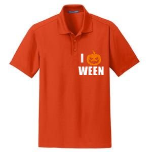 I Pumpkin Ween Funny Halloween Joke Quote Dry Zone Grid Polo