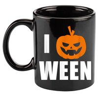 I Pumpkin Ween Funny Halloween Joke Quote 11oz C Handle Ceramic Mug