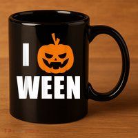 I Pumpkin Ween Funny Halloween Joke Quote 11oz C Handle Ceramic Mug