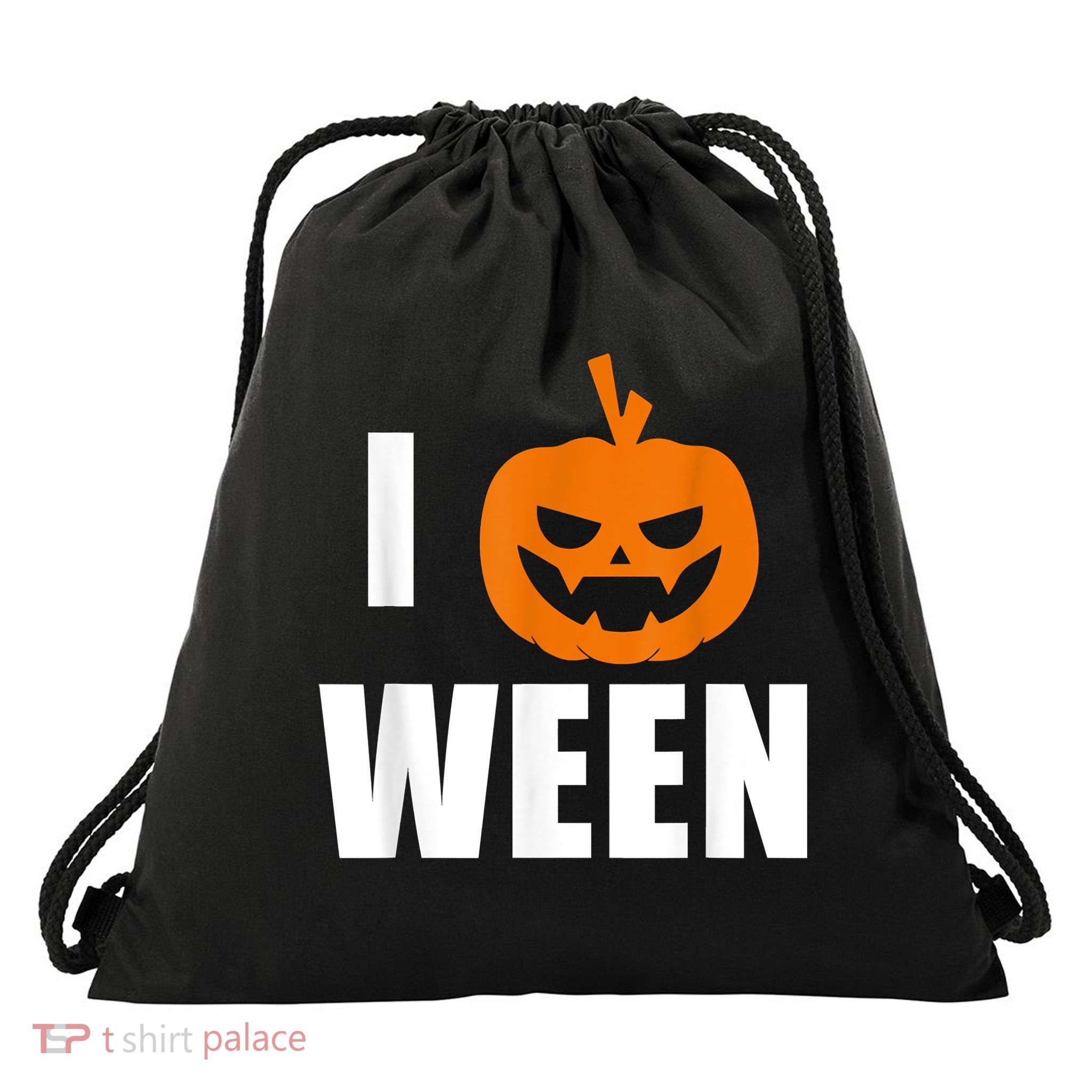 I Pumpkin Ween Funny Halloween Joke Quote Drawstring Bag