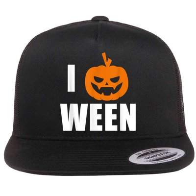 I Pumpkin Ween Funny Halloween Joke Quote Flatbill Hat