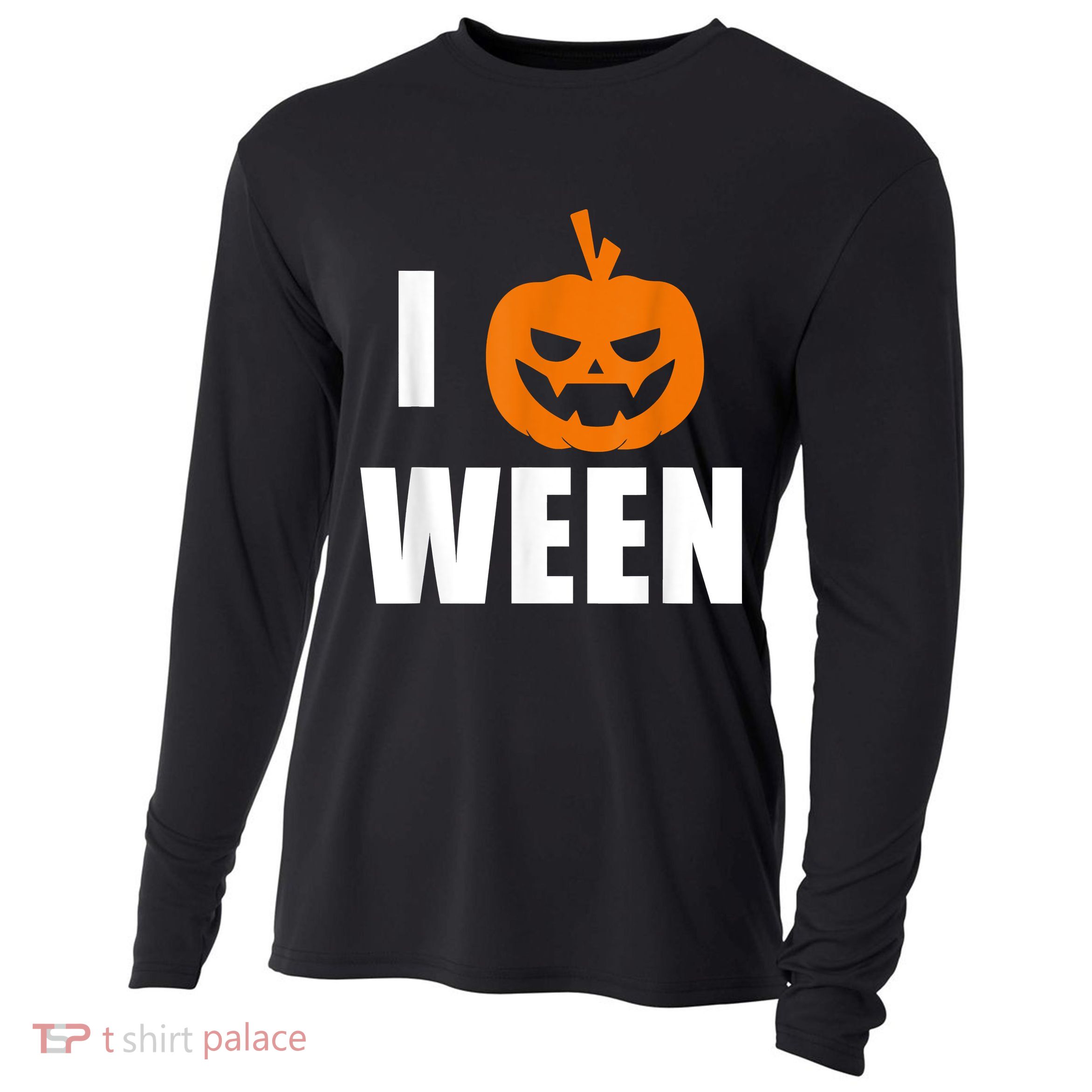 I Pumpkin Ween Funny Halloween Joke Quote Cooling Performance Long Sleeve Crew