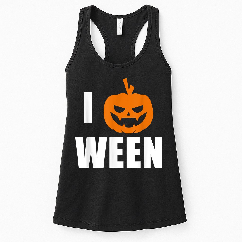 I Pumpkin Ween Funny Halloween Joke Quote Womens Tank Top