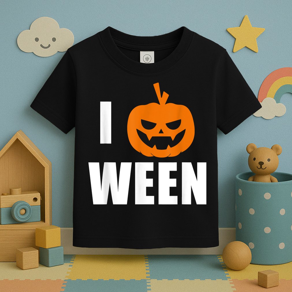 I Pumpkin Ween Funny Halloween Joke Quote Toddler T-Shirt