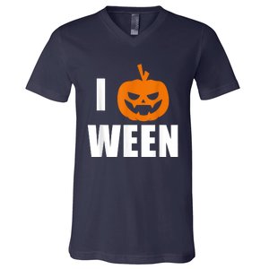 I Pumpkin Ween Funny Halloween Joke Quote V-Neck T-Shirt