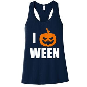 I Pumpkin Ween Funny Halloween Joke Quote Women's Racerback Tank