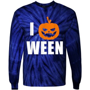 I Pumpkin Ween Funny Halloween Joke Quote Tie-Dye Long Sleeve Shirt