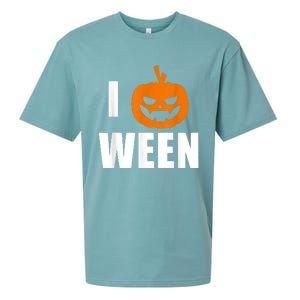 I Pumpkin Ween Funny Halloween Joke Quote Sueded Cloud Jersey T-Shirt