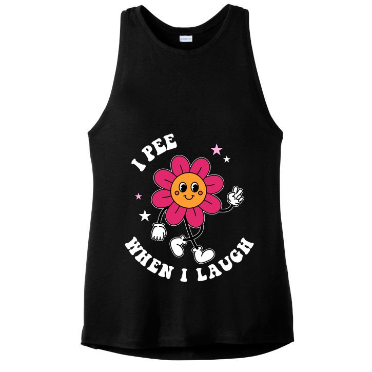 I Pee When I Laugh Funny Ladies PosiCharge Tri-Blend Wicking Tank