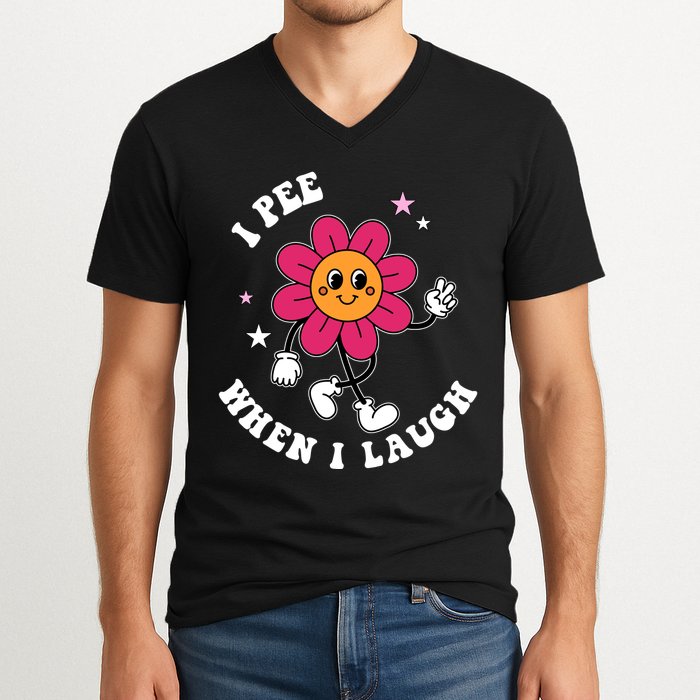 I Pee When I Laugh Funny V-Neck T-Shirt