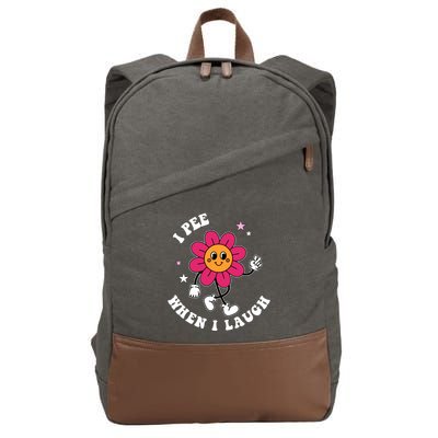 I Pee When I Laugh Funny Cotton Canvas Backpack