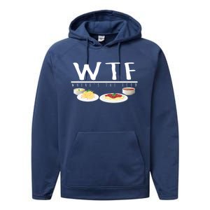 Italian Pasta Wtf Wheres The Food Spaghetti Design Gift Performance Fleece Hoodie