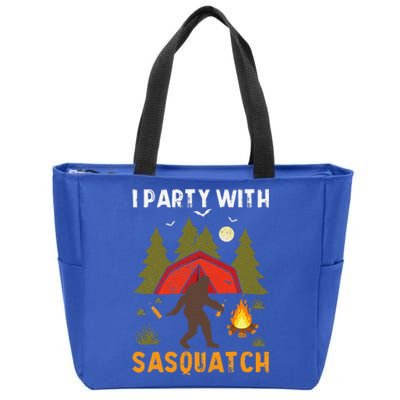 I Party With Sasquatch Halloween Bigfoot Camping Camper Zip Tote Bag