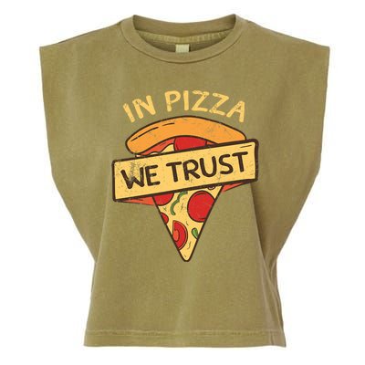 In Pizza We Trust Pizza Lover Garment-Dyed Women's Muscle Tee