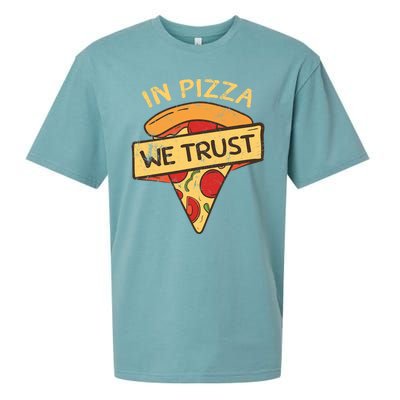 In Pizza We Trust Pizza Lover Sueded Cloud Jersey T-Shirt