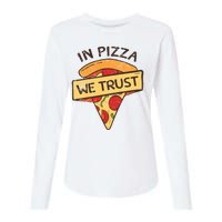 In Pizza We Trust Pizza Lover Womens Cotton Relaxed Long Sleeve T-Shirt