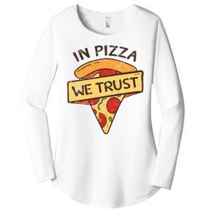 In Pizza We Trust Pizza Lover Women's Perfect Tri Tunic Long Sleeve Shirt