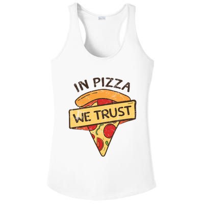 In Pizza We Trust Pizza Lover Ladies PosiCharge Competitor Racerback Tank