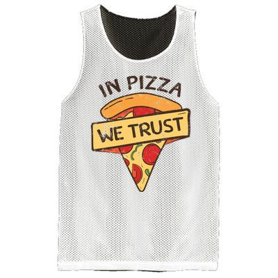 In Pizza We Trust Pizza Lover Mesh Reversible Basketball Jersey Tank