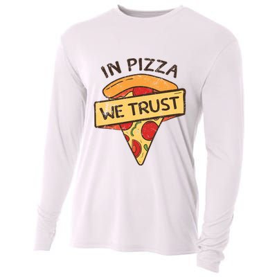 In Pizza We Trust Pizza Lover Cooling Performance Long Sleeve Crew