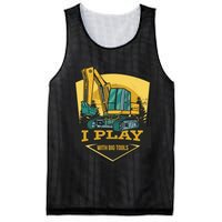 I Play With Big Tools Excavator Mesh Reversible Basketball Jersey Tank