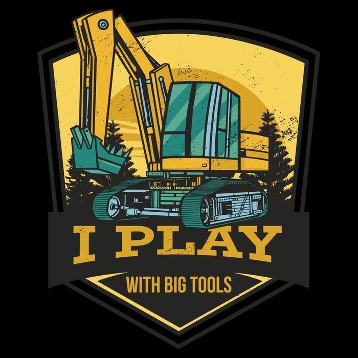 I Play With Big Tools Excavator 16oz Travel Tumbler