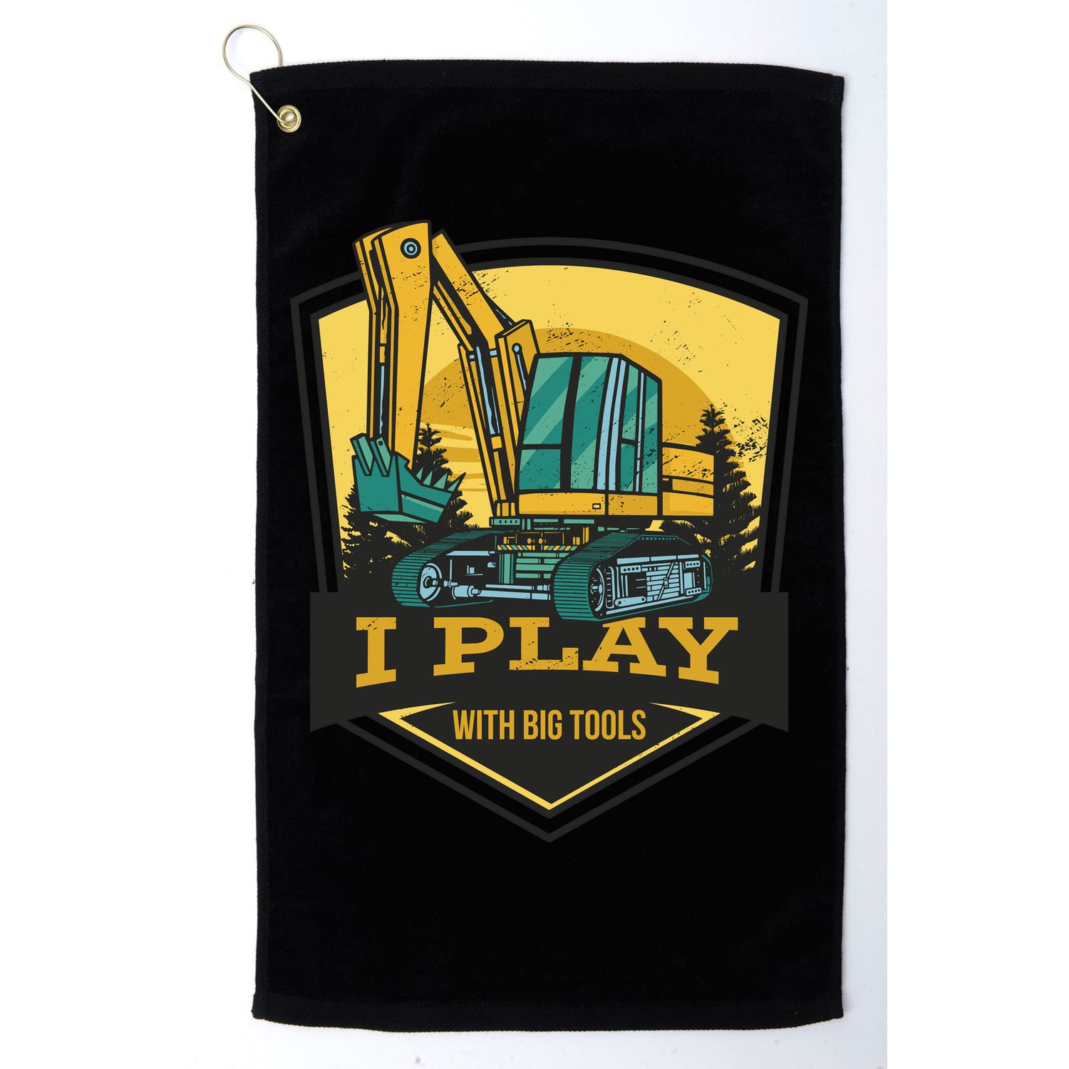 I Play With Big Tools Excavator Golf Towel