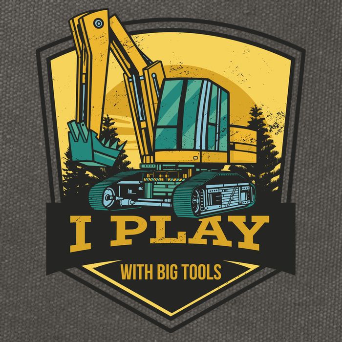 I Play With Big Tools Excavator Cotton Canvas Backpack