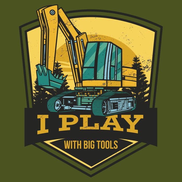 I Play With Big Tools Excavator Sustainable Bucket Hat