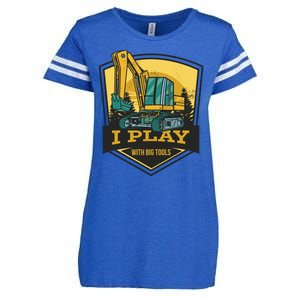 I Play With Big Tools Excavator Enza Ladies Jersey Football T-Shirt