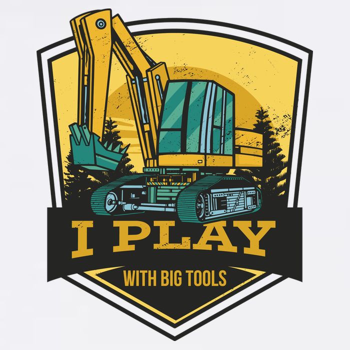 I Play With Big Tools Excavator Garment-Dyed Sweatshirt
