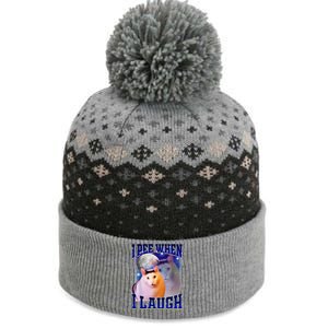 I Pee When I Laugh Funny Cat Meme Humorous Sarcastic Joke The Baniff Cuffed Pom Beanie