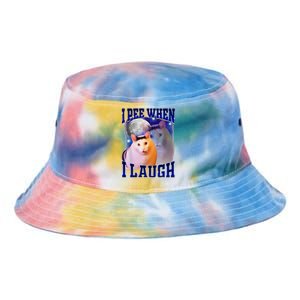 I Pee When I Laugh Funny Cat Meme Humorous Sarcastic Joke Tie Dye Newport Bucket Hat