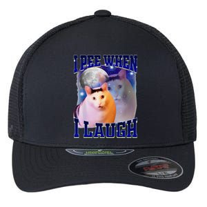 I Pee When I Laugh Funny Cat Meme Humorous Sarcastic Joke Flexfit Unipanel Trucker Cap