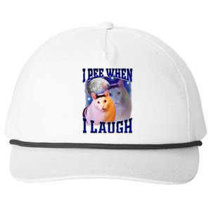 I Pee When I Laugh Funny Cat Meme Humorous Sarcastic Joke Snapback Five-Panel Rope Hat