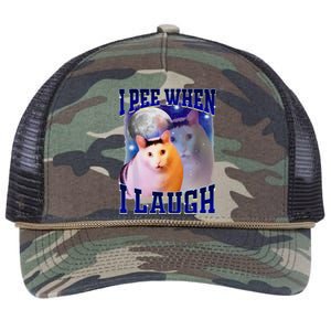 I Pee When I Laugh Funny Cat Meme Humorous Sarcastic Joke Retro Rope Trucker Hat Cap