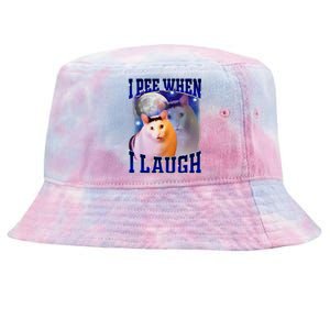 I Pee When I Laugh Funny Cat Meme Humorous Sarcastic Joke Tie-Dyed Bucket Hat