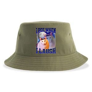 I Pee When I Laugh Funny Cat Meme Humorous Sarcastic Joke Sustainable Bucket Hat