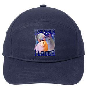 I Pee When I Laugh Funny Cat Meme Humorous Sarcastic Joke 7-Panel Snapback Hat