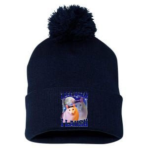 I Pee When I Laugh Funny Cat Meme Humorous Sarcastic Joke Pom Pom 12in Knit Beanie