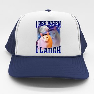 I Pee When I Laugh Funny Cat Meme Humorous Sarcastic Joke Trucker Hat