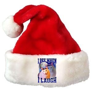 I Pee When I Laugh Funny Cat Meme Humorous Sarcastic Joke Premium Christmas Santa Hat