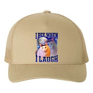 I Pee When I Laugh Funny Cat Meme Humorous Sarcastic Joke Yupoong Adult 5-Panel Trucker Hat