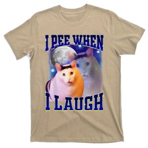 I Pee When I Laugh Funny Cat Meme Humorous Sarcastic Joke T-Shirt