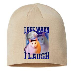 I Pee When I Laugh Funny Cat Meme Humorous Sarcastic Joke Sustainable Beanie