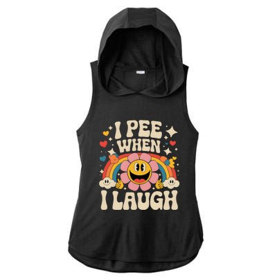 I Pee When I Laugh Naughty Ladies PosiCharge Tri-Blend Wicking Draft Hoodie Tank